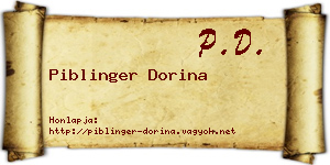 Piblinger Dorina névjegykártya